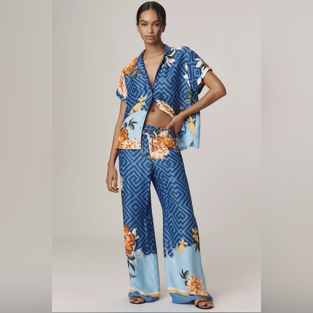 Maeve Straight-Leg Pull-On Silk Pants, Various Sizes NWT